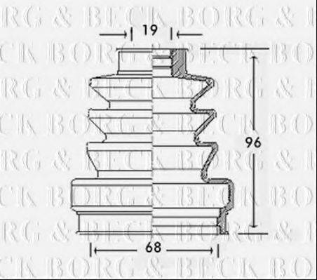 BORG & BECK BCB2445 Пильовик, приводний вал