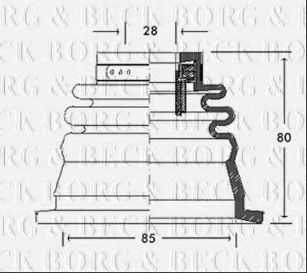 BORG & BECK BCB2650 Пильовик, приводний вал