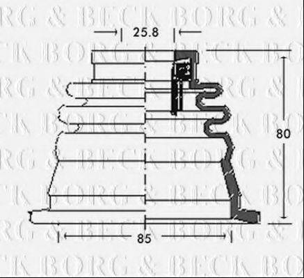 BORG & BECK BCB2686 Пильовик, приводний вал