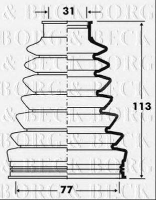 BORG & BECK BCB2831 Пильовик, приводний вал