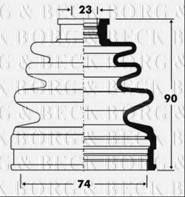 BORG & BECK BCB2839 Пильовик, приводний вал