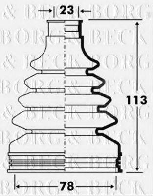 BORG & BECK BCB2886 Пильовик, приводний вал