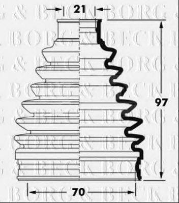 BORG & BECK BCB6066 Пильовик, приводний вал