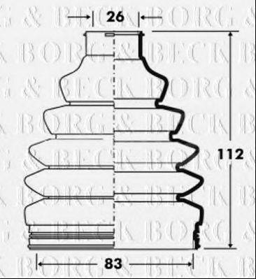 BORG & BECK BCB6080 Пильовик, приводний вал