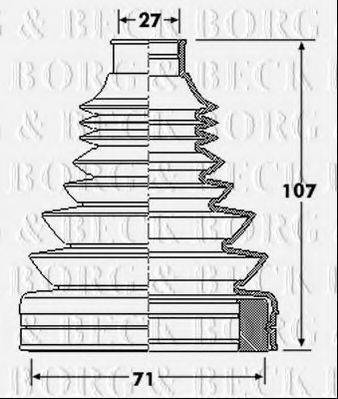 BORG & BECK BCB6172 Пильовик, приводний вал