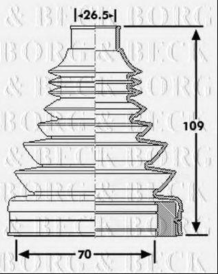 BORG & BECK BCB6183 Пильовик, приводний вал