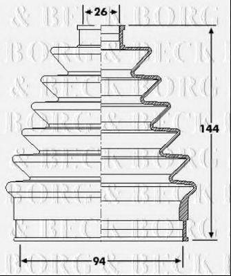 BORG & BECK BCB6212 Пильовик, приводний вал