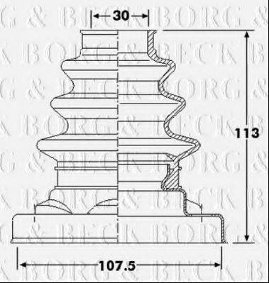 BORG & BECK BCB6218 Пильовик, приводний вал