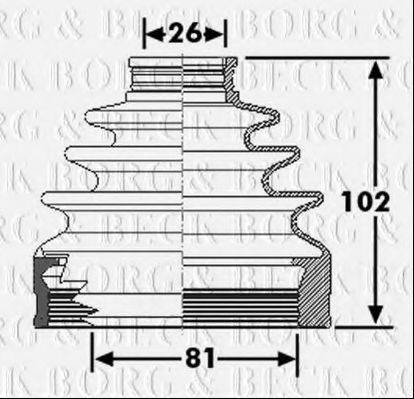 BORG & BECK BCB6267 Пильовик, приводний вал