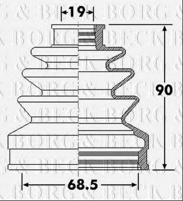 BORG & BECK BCB6300 Пильовик, приводний вал