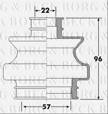 BORG & BECK BCB6301 Пильовик, приводний вал