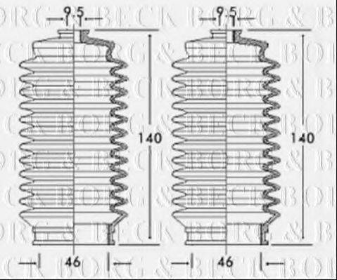 BORG & BECK BSG3193 Пильовик, рульове управління