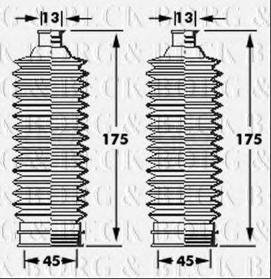 BORG & BECK BSG3395 Пильовик, рульове управління