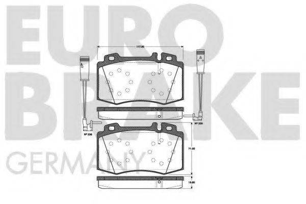 EUROBRAKE 5502223347 Комплект гальмівних колодок, дискове гальмо