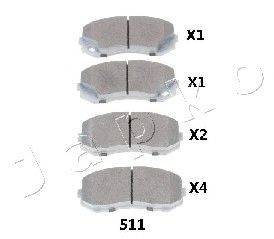 JAPKO 50511 Комплект гальмівних колодок, дискове гальмо