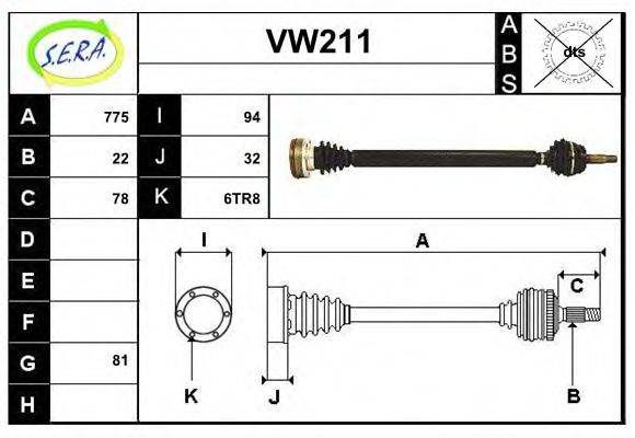 SERA VW211 Приводний вал