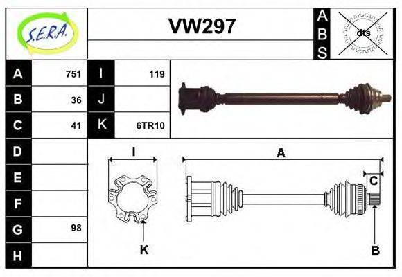 SERA VW297 Приводний вал