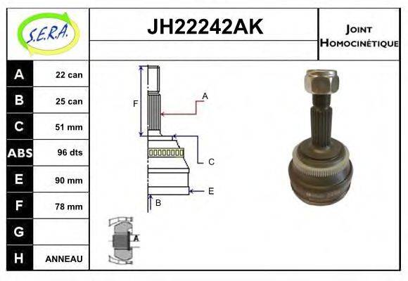 SERA JH22242AK Шарнірний комплект, приводний вал