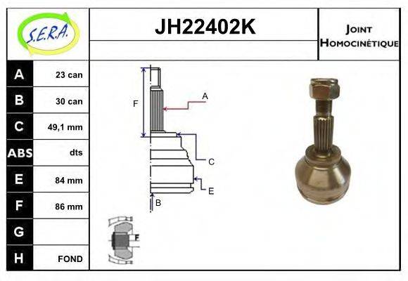 SERA JH22402K Шарнірний комплект, приводний вал