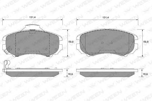 WEEN 1511118 Комплект гальмівних колодок, дискове гальмо
