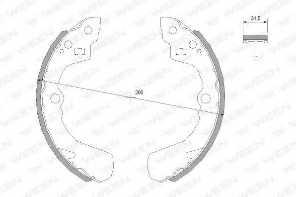 WEEN 1522123 Комплект гальмівних колодок