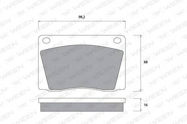 WEEN 1511077 Комплект гальмівних колодок, дискове гальмо