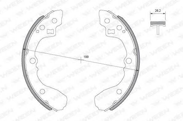 WEEN 1522348 Комплект гальмівних колодок