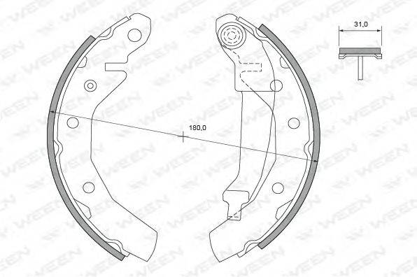 WEEN 1522026 Комплект гальмівних колодок