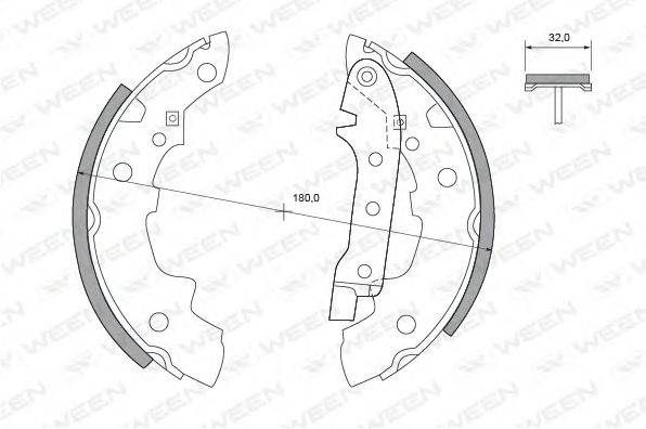 WEEN 1522071 Комплект гальмівних колодок