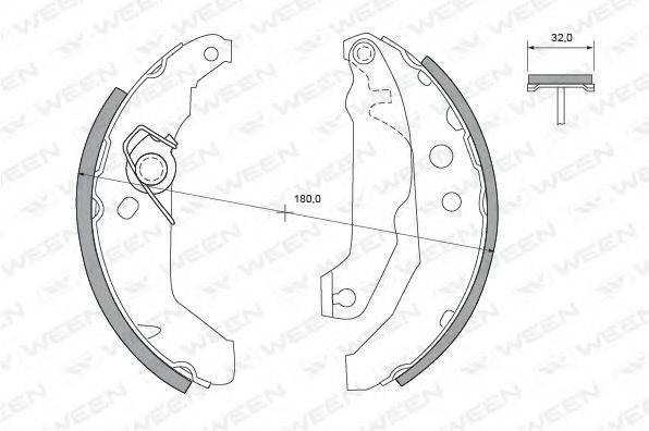 WEEN 1522097 Комплект гальмівних колодок