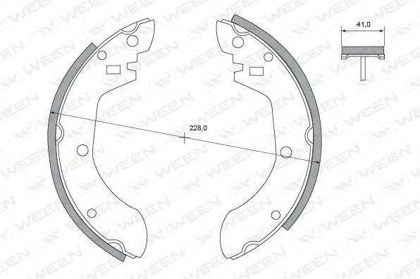 WEEN 1522257 Комплект гальмівних колодок