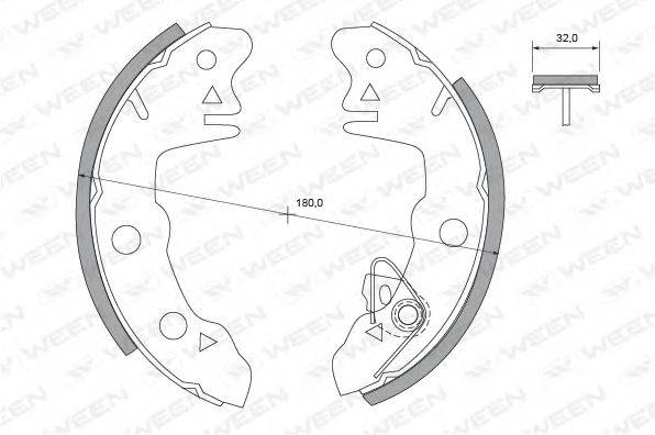 WEEN 1522341 Комплект гальмівних колодок