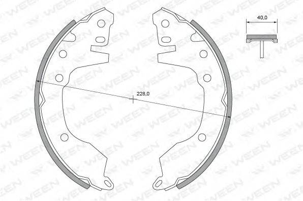 WEEN 1522365 Комплект гальмівних колодок
