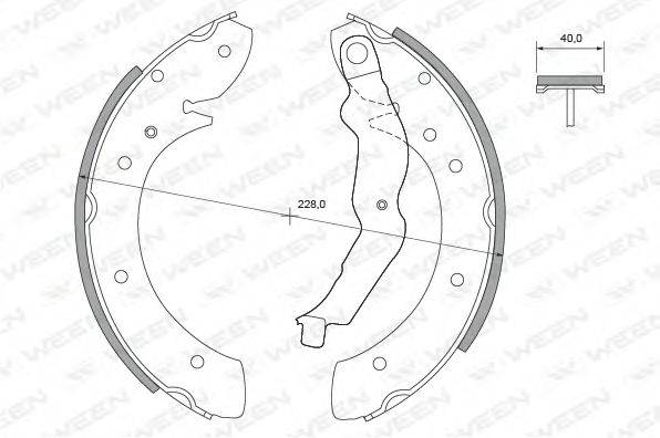 WEEN 1522385 Комплект гальмівних колодок