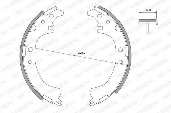 WEEN 1522423 Комплект гальмівних колодок