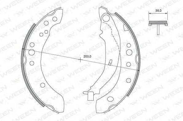WEEN 1522454 Комплект гальмівних колодок