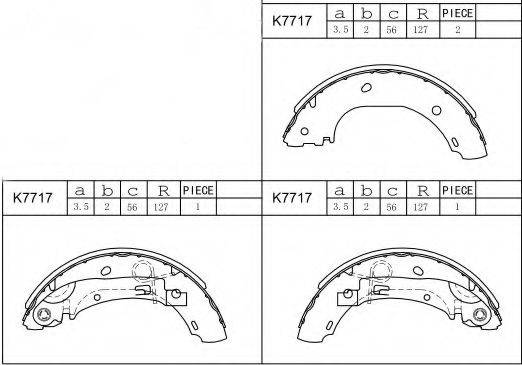 ASIMCO K7717 Комплект гальмівних колодок