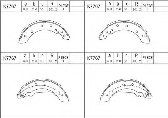 ASIMCO K7767 Комплект гальмівних колодок