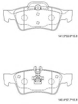 ASIMCO KD7741 Комплект гальмівних колодок, дискове гальмо