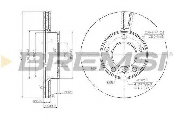 BREMSI DBA258V гальмівний диск