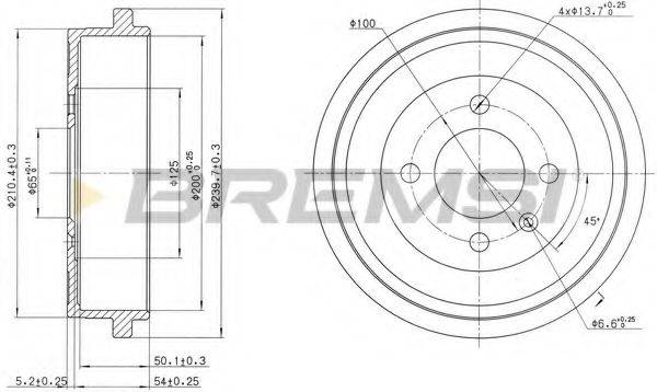 BREMSI DR5441 Гальмівний барабан