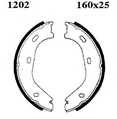 BSF 01202 Комплект гальмівних колодок, стоянкова гальмівна система