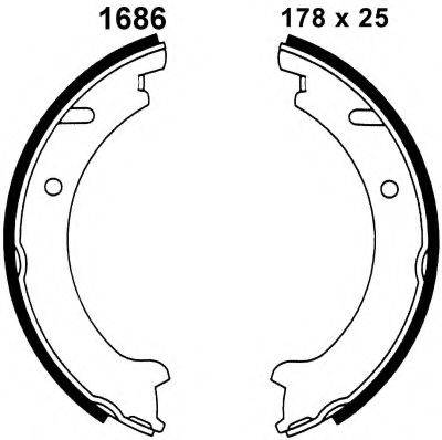 BSF 01686 Комплект гальмівних колодок, стоянкова гальмівна система