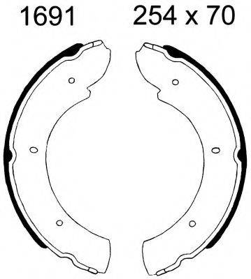BSF 01691 Комплект гальмівних колодок, стоянкова гальмівна система