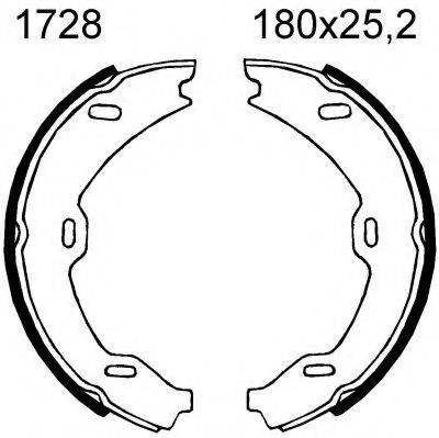 BSF 01728 Комплект гальмівних колодок, стоянкова гальмівна система