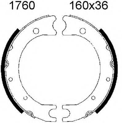 BSF 01760 Комплект гальмівних колодок, стоянкова гальмівна система