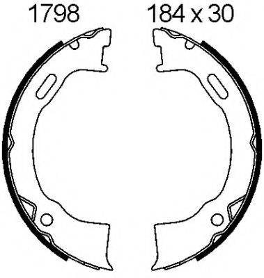 BSF 01798 Комплект гальмівних колодок, стоянкова гальмівна система