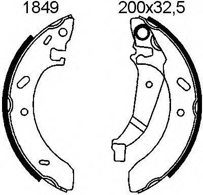 BSF 01849 Комплект гальмівних колодок