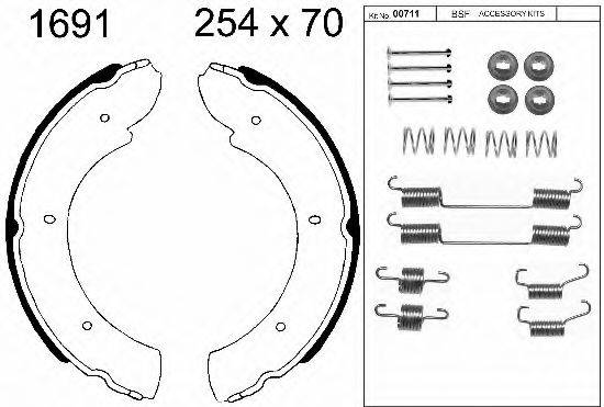 BSF 01691K Комплект гальмівних колодок, стоянкова гальмівна система