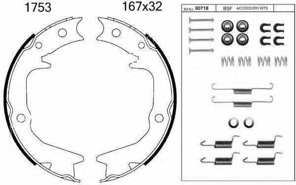 BSF 01753K Комплект гальмівних колодок, стоянкова гальмівна система